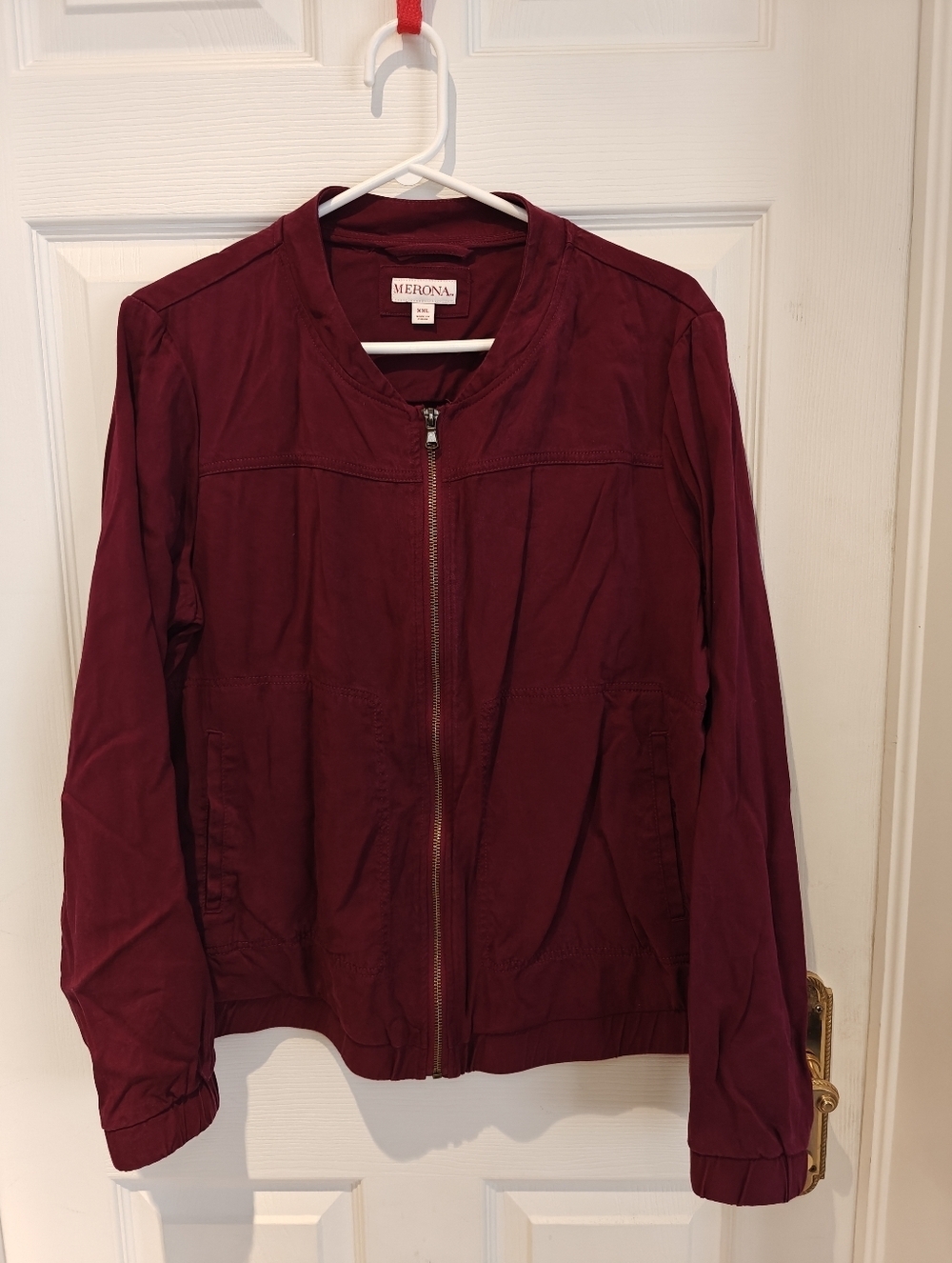 MERONA Women's Maroon Bomber Jacket